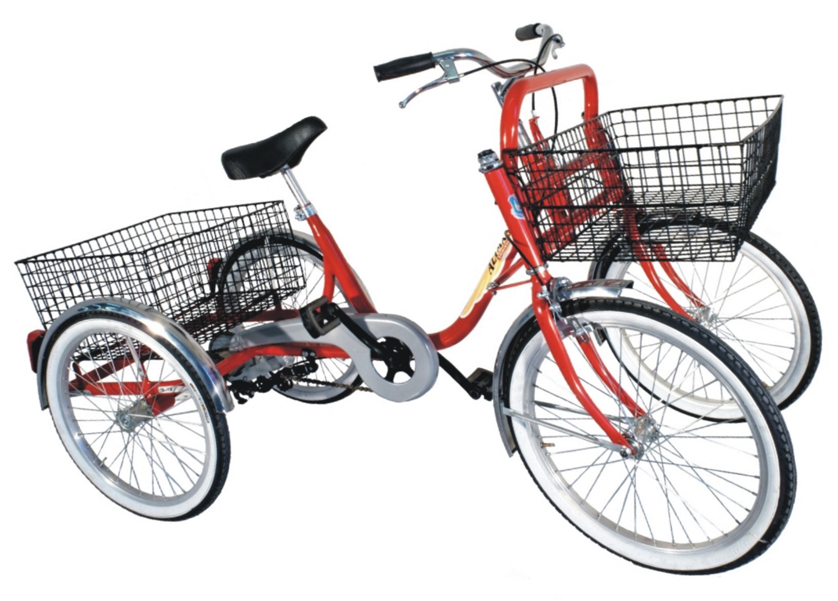 Triciclo Cloe rosso con doppio cestello